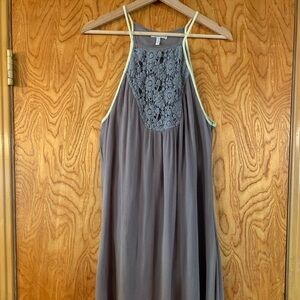 O'Neill Charcoal High Low Dress with Lace Detail